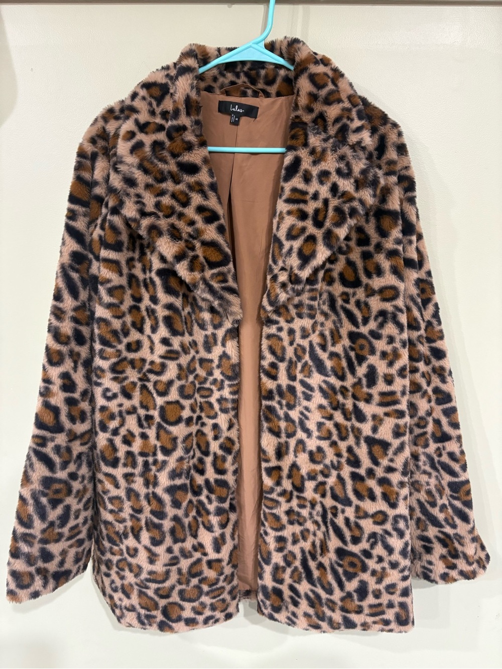 Lulu's Leopard-Print Faux Fur Teddy Jacket in Brown and Black